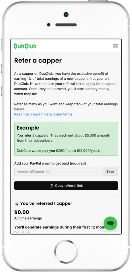 Refer other Cappers